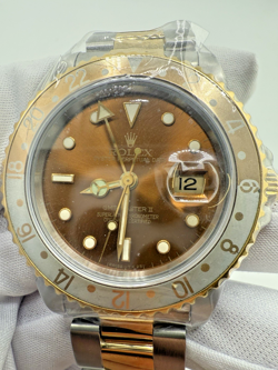 ROLEX GMT-MASTER II 40MM ROOT BEER STEEL & 18K YELLOW GOLD 16713