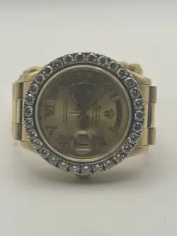 Rolex President 36mm Roman Dial 4.5ct VS2 Diamond Bezel Yellow Gold Watch 18038