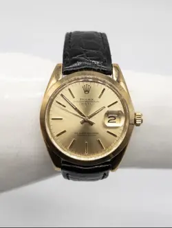 VINTAGE ROLEX DATE 34MM AUTOMATIC 14K YELLOW GOLD MENS WATCH SERVICED SHIPS ASAP