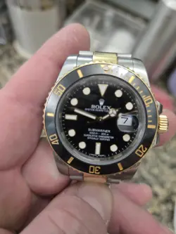 ROLEX SUBMARINER CERAMIC BLACK 40MM 116613 LN 18K TWO-TONE YELLOW GOLD WATCH