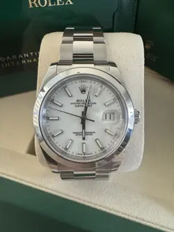 2025 ROLEX DATEJUST 41  WHITE DIAL  COMPLETE SET