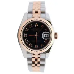 ROLEX DATEJUST 26MM BLACK DIAL WATCH 179171 ROSE GOLD