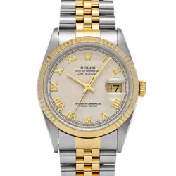 ROLEX DATEJUST 16233 IVORY PYRAMID WATCH 675593