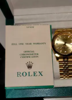 ROLEX DATEJUST  AA33580 GOLD OYSTER BRACELET WITH GOLD  BEZEL 18K