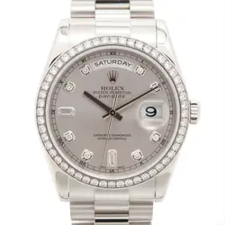 ROLEX DAY-DATE 118346A PT PT AT SILVER-FACE