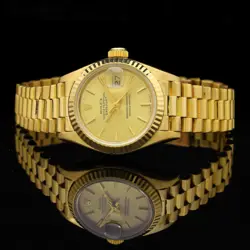 ROLEX DATEJUST LADY 18 KT GOLD REF 69178 SERVICED + BOX