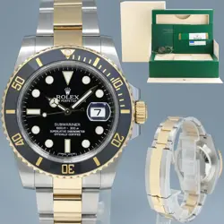 2020 PAPERS ROLEX SUBMARINER 116613 TWO TONE STEEL YELLOW GOLD BLACK CERAMIC
