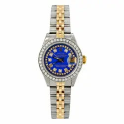 ROLEX DATEJUST 26MM BLUE DIAMOND DIAL TWO-TONE JUBILEE BRACELET - 69173