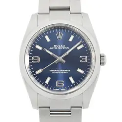 ROLEX AIR KING 114200 BLUE 369 WHITE BAR RANDOM NUMBER SECOND HAND MENS
