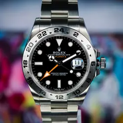 2021 ROLEX EXPLORER II GMT BLACK DIAL 42MM STAINLESS STEEL BOX & PAPERS 226570