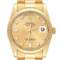 ROLEX PRESIDENT DAY-DATE YELLOW GOLD DIAMOND DIAL MENS WATCH 118238 BOX PAPER