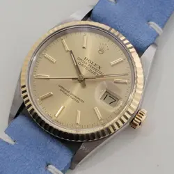 MENS ROLEX OYSTER REF 16013 DATEJUST 36MM 18K SS 1980S SWISS AUTOMATIC RA489