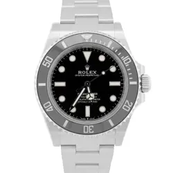 2023 PAPERS ROLEX SUBMARINER NO-DATE STAINLESS STEEL 41MM CERAMIC 124060 LN BOX