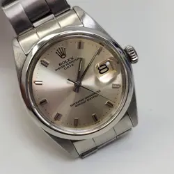 ROLEX DATE 34 MM STEEL OYSTER SILVER DIAL AUTOMATIC WATCH 1500 CIRCA 1968