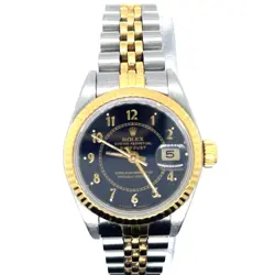 ROLEX DATEJUST 26MM 69173 JUBILEE TWO TONE BLACK NUMBER DIAL QUICK SET