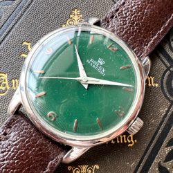 [VINTAGE] ROLEX MARCONI 1920'S GREEN DIAL CASE 33MM WATCH LEATHER BELT S4