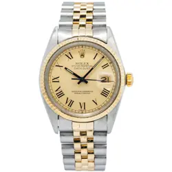 ROLEX DATEJUST 16013 JUBILEE TWO TONE CHAMPAGNE BUCKLEY DIAL AUTO MENS 36MM
