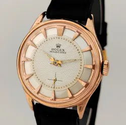 BIG SIZE VINTAGE ROLEX MARCONI MEN'S WATCH 32MM 18K GOLD PLATED CASE - 1945'S