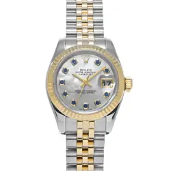 ROLEX DATEJUST 179173NGS WHITE SHELL/SAPPHIRE WATCH 685808
