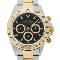 ROLEX COSMOGRAPH DAYTONA 16523 BLACK REVERSE 6 DIAL ALL TRITIUM W NUMBER SEC...