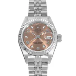 ROLEX DATEJUST 26 79174 PINK ARABIC STEEL WHITE GOLD LADIES WATCH 2000