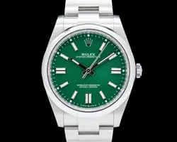 ROLEX 124300 OYSTER PERPETUAL SS GREEN DIAL FULL SET