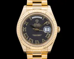 ROLEX 218238 DAY DATE II PRESIDENT 18K YELLOW GOLD BLACK ROMAN DIAL