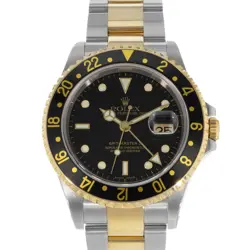 ROLEX GMT-MASTER II 16713 40MM BLACK STEEL GOLD AUTOMATIC MENS WATCH