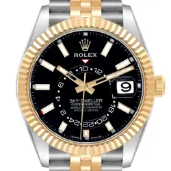 ROLEX SKY DWELLER STEEL YELLOW GOLD BLACKDIAL MENS WATCH 336933