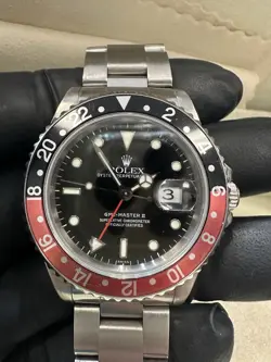 ROLEX GMT-MASTER II 16710 SS OYSTER BRACELET WITH RED AND BLACK BEZEL 