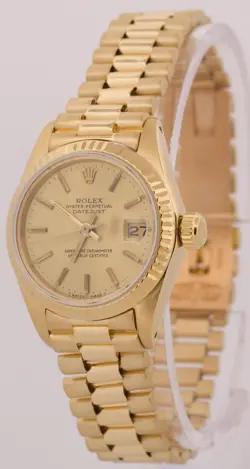 VINTAGE Rolex DateJust President 26mm CHAMPAGNE 18K Yellow Gold Fluted 6917