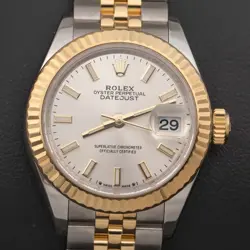 ROLEX DATEJUST 279173 FLUTED BEZEL TWO-TONE JUBILEE WATCH 28MM SILVER DIAL