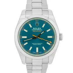 2022 PAPERS ROLEX MILGAUSS Z-BLUE GREEN 40MM STAINLESS STEEL WATCH 116400 GV BOX