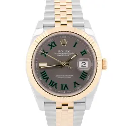 2022 PAPERS ROLEX DATEJUST 41MM WIMBLEDON TWO-TONE 18K GOLD JUBILEE 126333 BOX