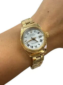 ROLEX DATEJUST 6917 LADIES 18K GOLD BUCKLEY DIAL AUTOMATIC WATCH PRESIDENT BAND