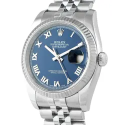 Rolex Datejust 36 Blue Roman Dial Steel and White Gold Jubilee Watch 116234