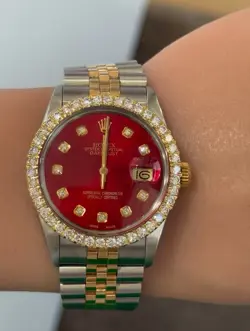 ROLEX DATEJUST WHITE DIAMOND DIAL TWO-TONE QUICKSET WATCH WITH ROLEX BAND