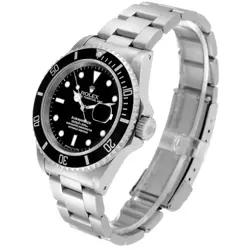 1994 Rolex 40mm Submariner Oyster Date Steel Watch w/Black Dial and Black Bezel.