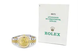 Rolex 31mm Datejust 18K Gold/Steel Two Tone Watch 68273 Champagne Diamonds 1995