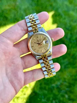 ROLEX DATEJUST 1600 STAINLESS STEEL & 14K GOLD (LINEN DIAL) 36MM MEN'S WATCH