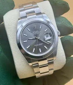 2025 ROLEX DATEJUST 126300 SILVER OYSTER BRACELET WITH SILVER BEZEL