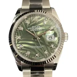 ROLEX DATEJUST 36 PALM MOTIF OLIVE GREEN 126234G TO220135
