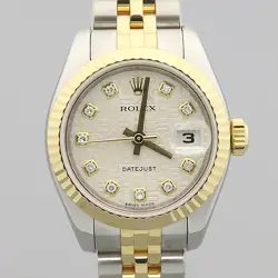 ROLEX 179173 DATEJUST DATEJUST 26MM 10P DIAMOND 18K YELLOW GOLD COMBI COMPUTER D