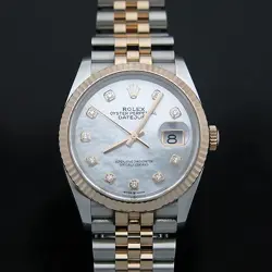 ROLEX 126231 18K PINK GOLD COMBI 10 POINT DIA MOTHER-OF-PEARL DATEJUST JUBILEE B