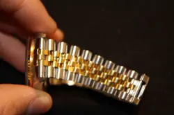 ROLEX MENS DATEJUST 16233 FACTORY DIAMOND DIAL 18K YELLOW GOLD & STEEL WATCH