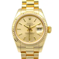 ROLEX DATEJUST Y-SERIES K18YG LADIES' GOLD CH/BA 179178 #MM011