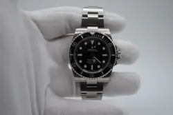 ROLEX SUBMARINER (NO DATE)  114060 SILVER OYSTER BRACELET WITH BLACK BEZEL