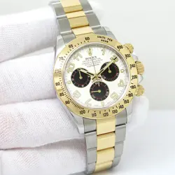 ROLEX 116523 COSMOGRAPH DAYTONA 18K/SS WITH IVORY ARABIC DIAL