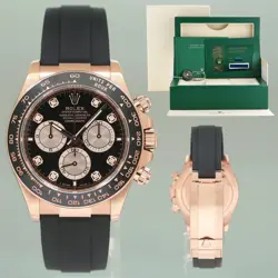 2024 NEW PAPERS ROLEX 126515LN DAYTONA ROSE GOLD CERAMIC OYSTERFLEX DIAMOND