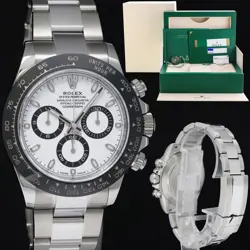 2016 PAPERS ROLEX DAYTONA 116500LN WHITE CERAMIC PANDA CHRONO 40MM STEEL WATCH